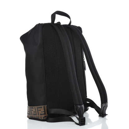 Fendi Nylon Vitello FF 1974 Embossed Cross Strap Backpack Black Maya 3 of 11