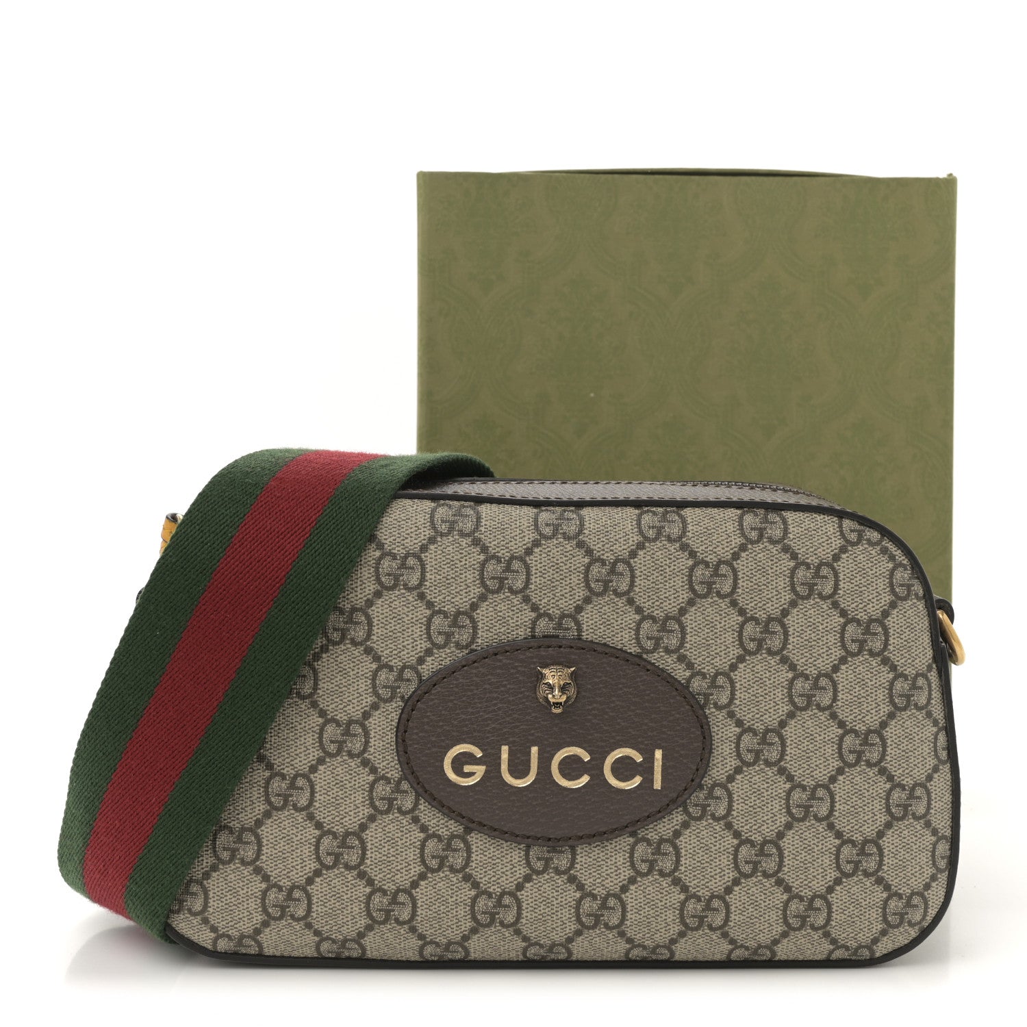 Gucci GG Supreme Monogram Web Neo Vintage Shoulder Bag Beige New Acero Crop 13 of 13