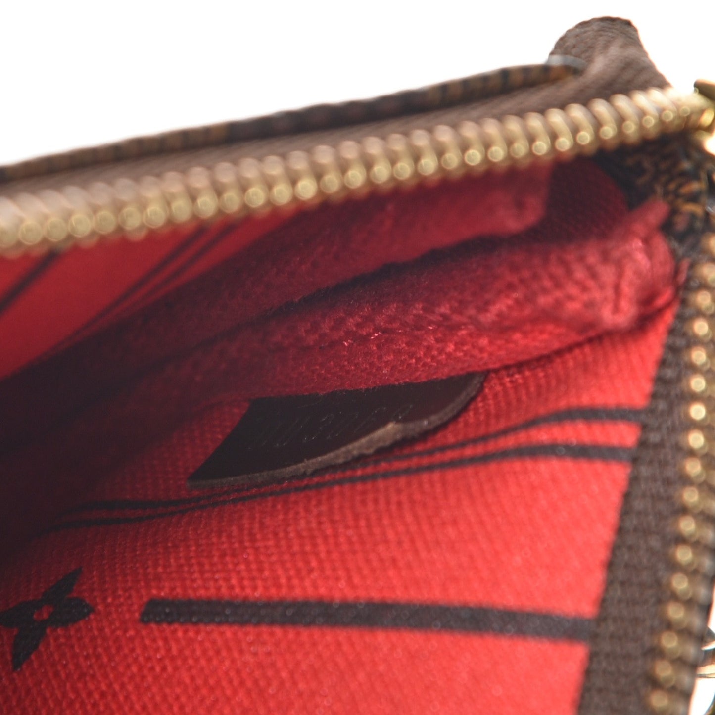 Damier Ebene Complice Trunks and Bags Mini Pochette Accessories Red