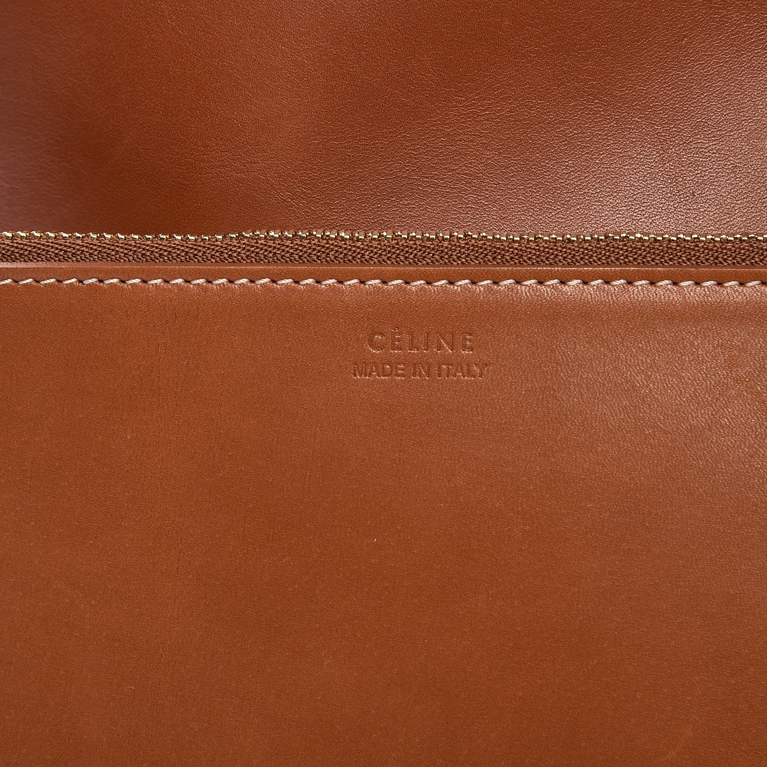Celine Lambskin Calfskin Band Twisted Cabas Tan 7 of 14