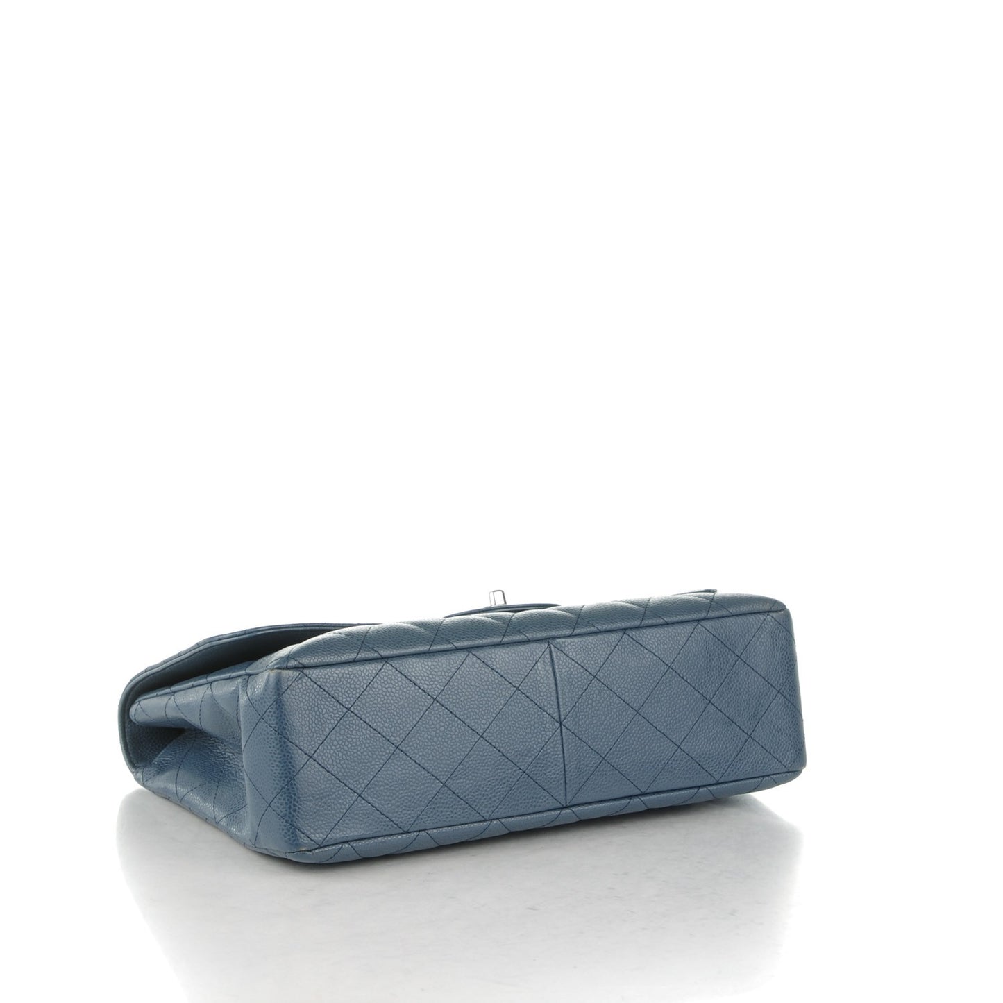 Caviar Quilted Jumbo Single Flap Blue