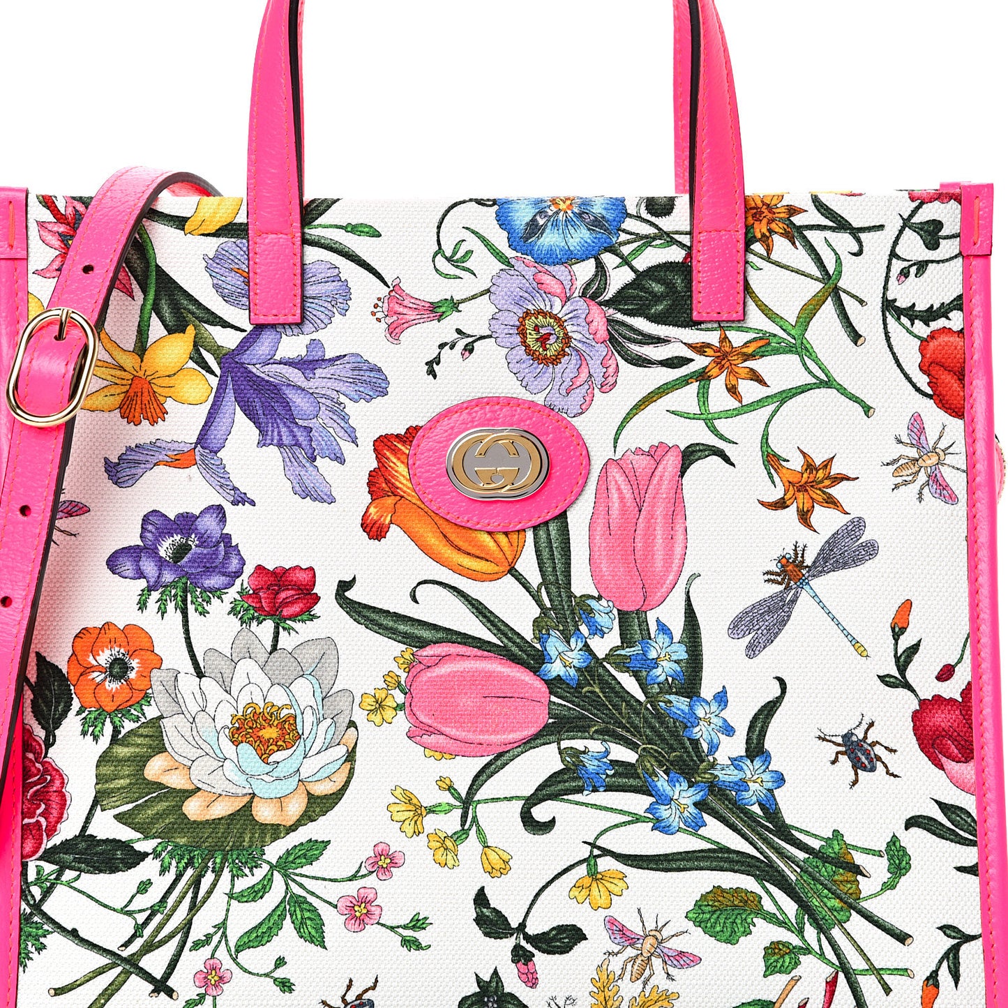 Canvas Medium Flora Tote Fuchsia