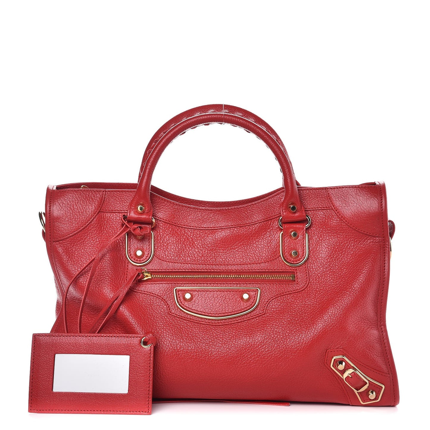Chevre Gold Metallic Edge Hardware City Rouge Grenade