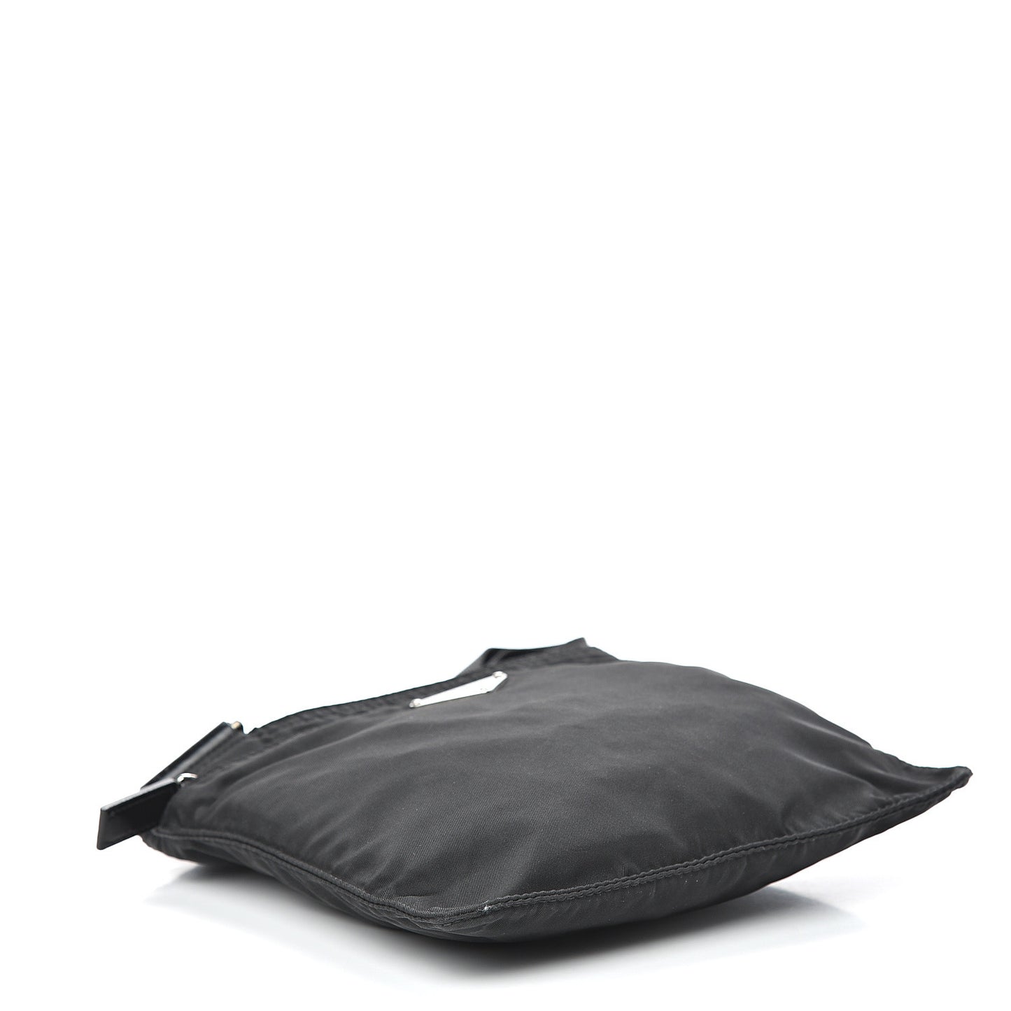 Nylon Small Flat Messenger Bag Black