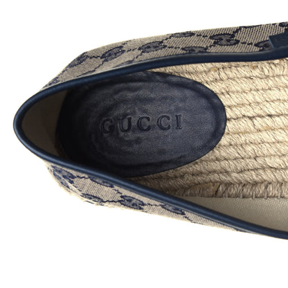 Gucci Monogram Miro Soft Calfskin Mens Espadrilles 10 Beige Blue 7 of 7