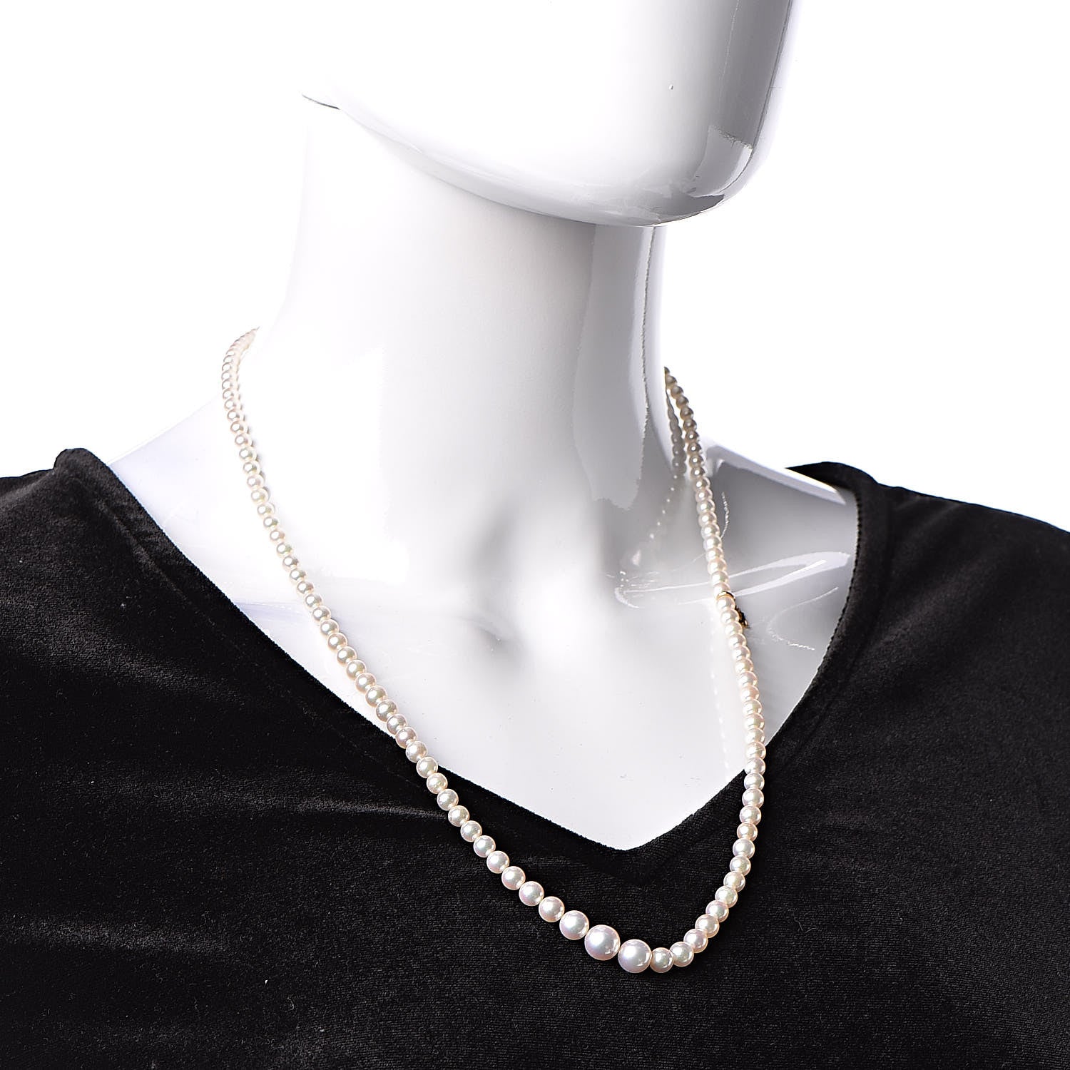 Mikimoto 18K Yellow Gold Akoya Pearl 3.5-8mm Graduated Strand Necklace 23.5" 2 of 6