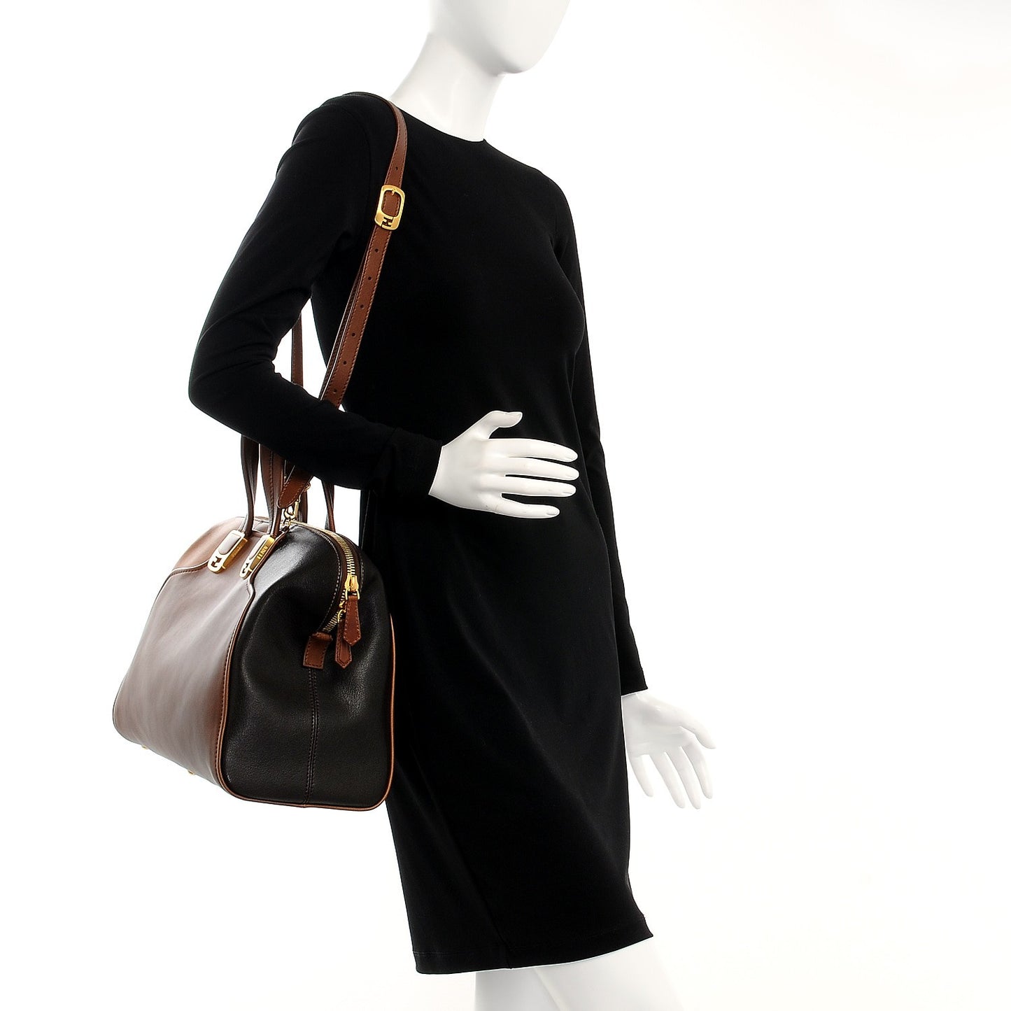 Capra Vitello Saddle Colorblock Large Chameleon Tote Moro Biscotto