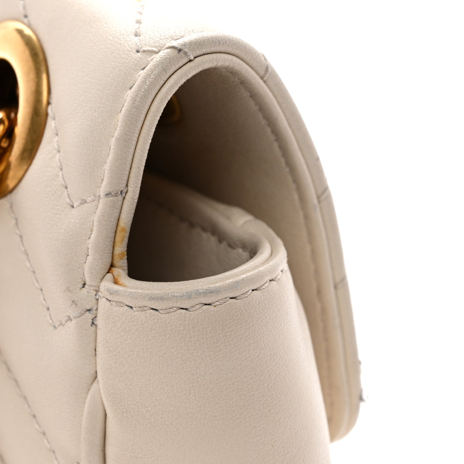 Gucci Calfskin Matelasse Small GG Marmont Shoulder Bag White 14 of 15