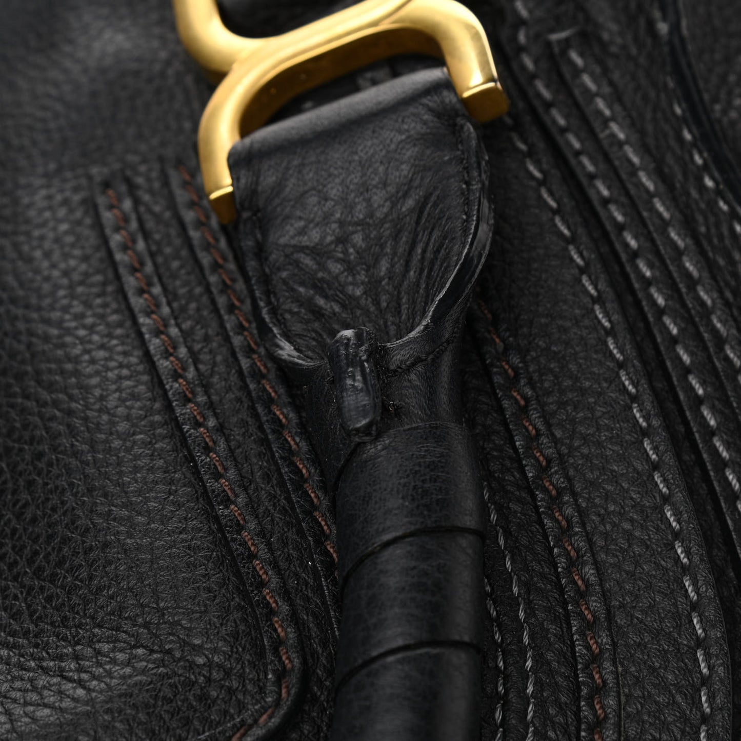 Calfskin Medium Marcie Satchel Black