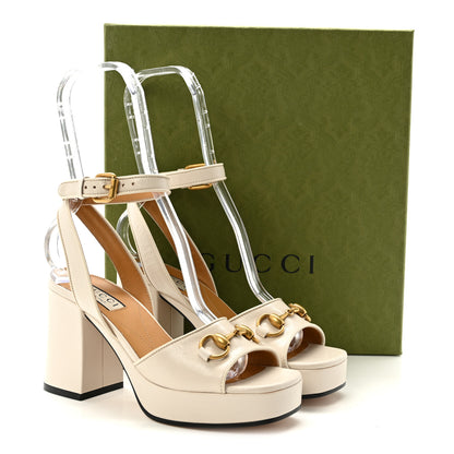 Gucci Quentin Granada Kid Horsebit 25/60mm Platform Sandals 36.5 Mystic White 10 of 10
