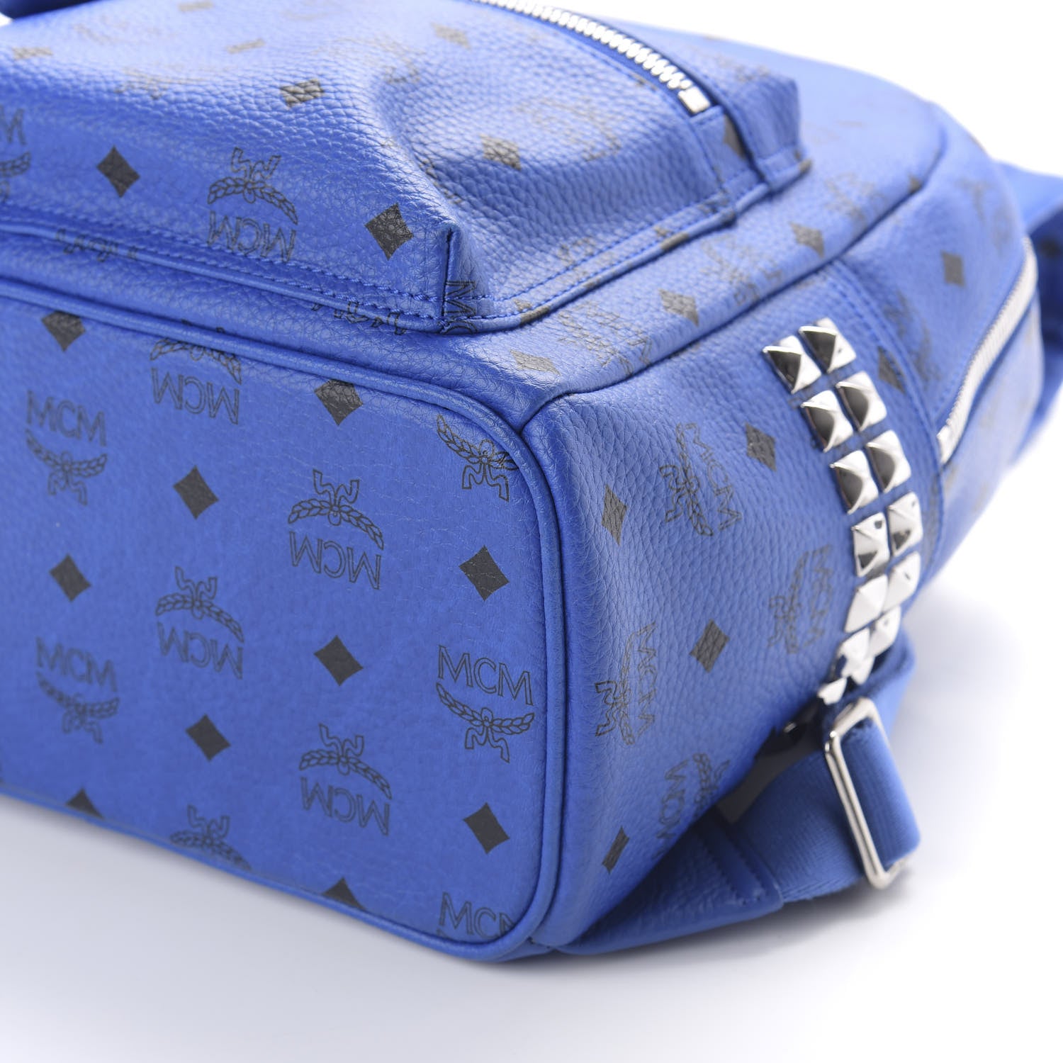 MCM Visetos Small Side Stud Stark Backpack Blue 6 of 8