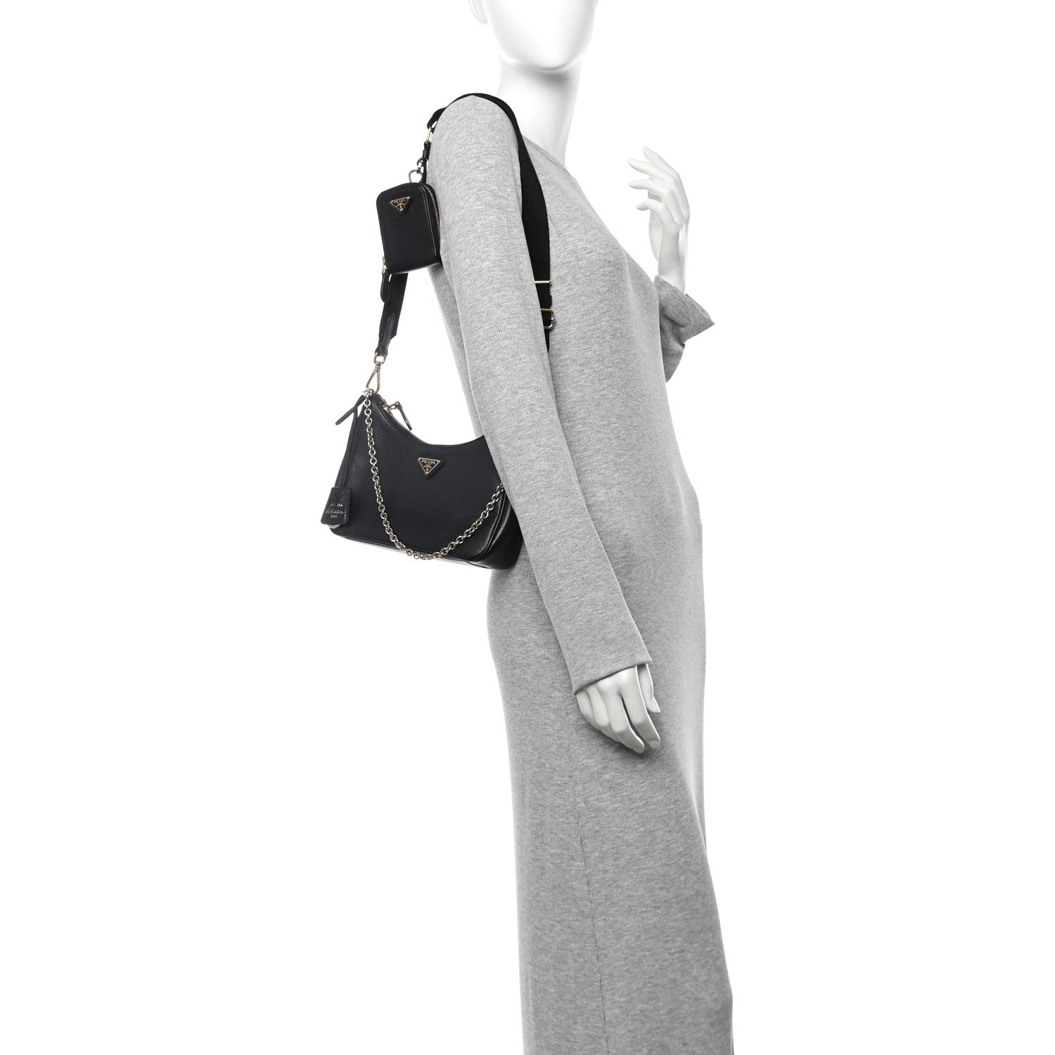 Prada Saffiano Lux Re-Edition 2005 Shoulder Bag Black 2 of 15