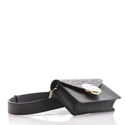 Fendi Vitello Cruise F is Fendi Bi-Color FF 1974 Embossed Envelope Belt Bag Maya Black 5 of 13