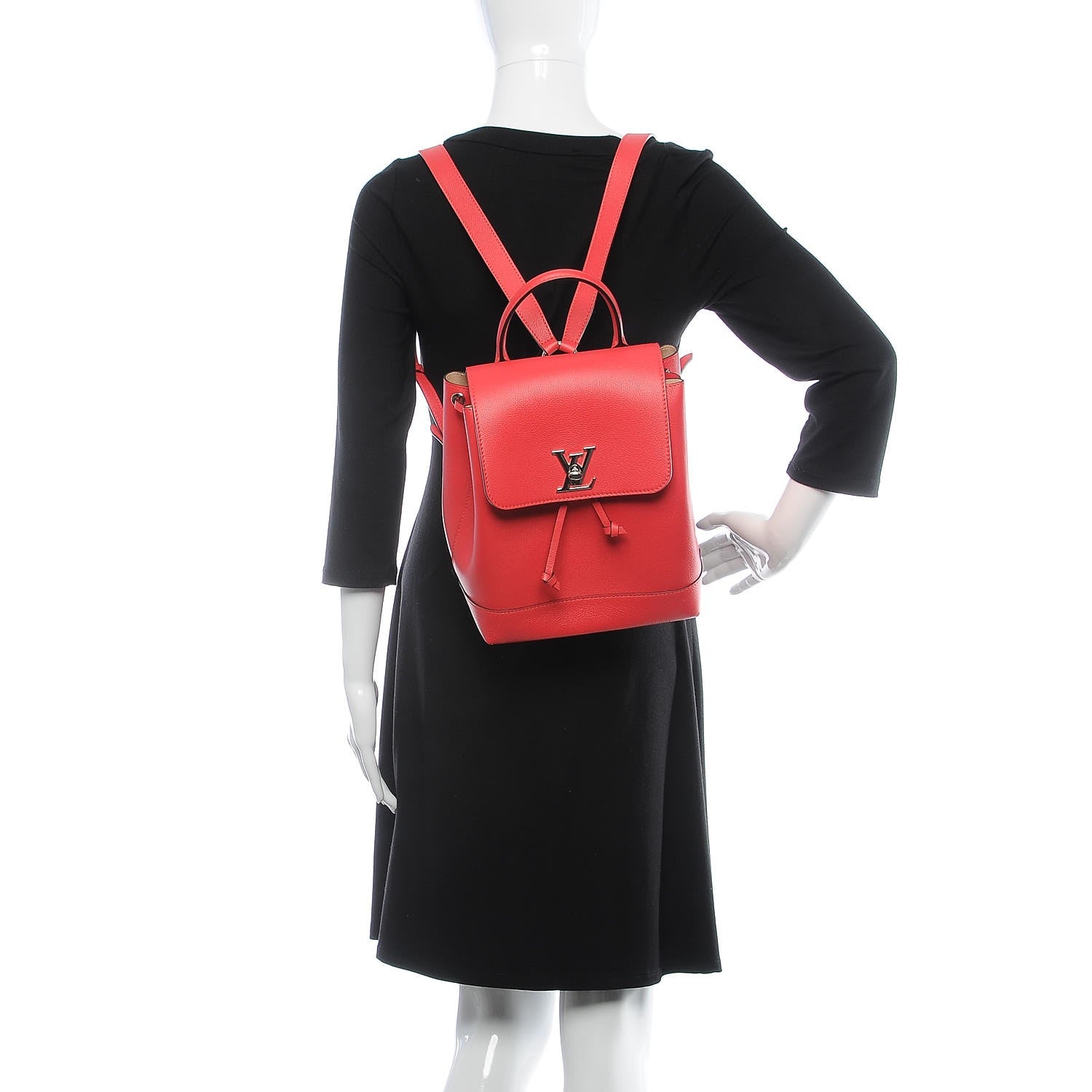 Louis Vuitton Soft Calfskin Lockme Backpack Poppy 2 of 7