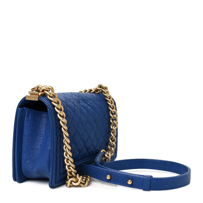 Chanel Iridescent Caviar Quilted Medium Boy Flap Blue 3 of 10