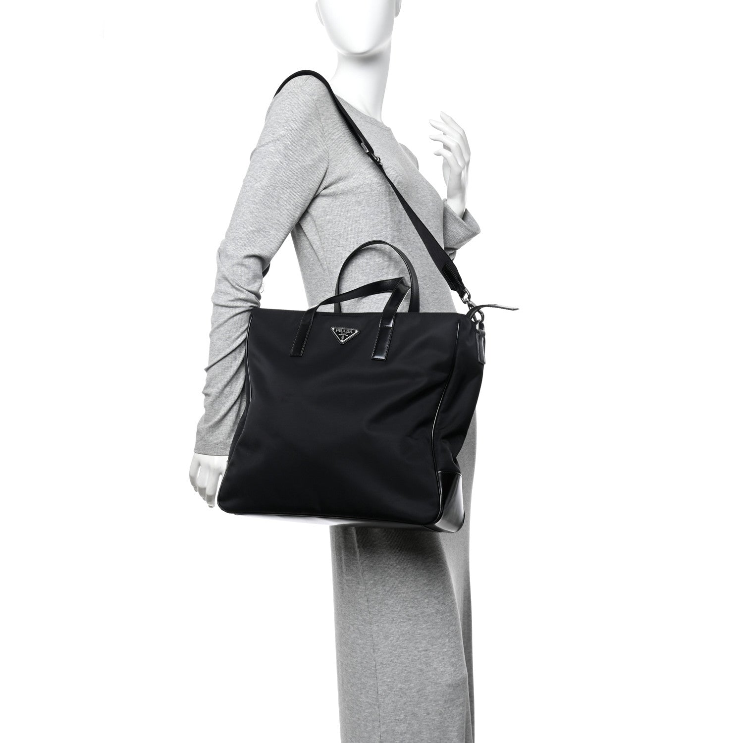 Prada Re-Nylon Spazzolato Tote Black 2 of 10