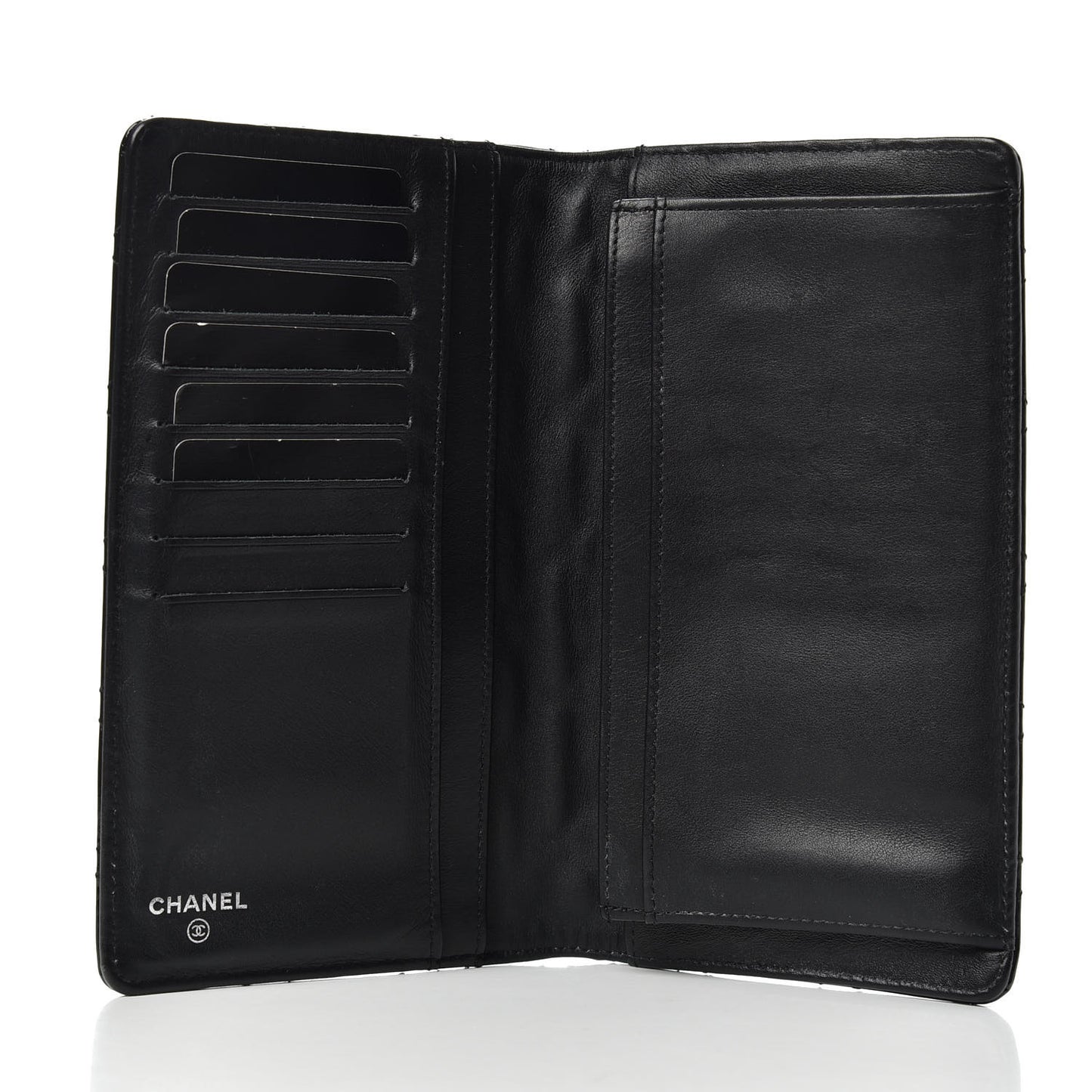 Patent Quilted Brilliant Yen Wallet Black