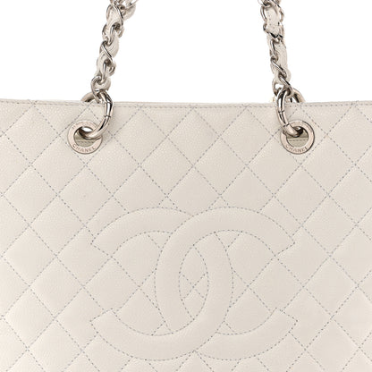 Chanel Caviar Quilted Grand Shopping Tote GST White 8 of 14
