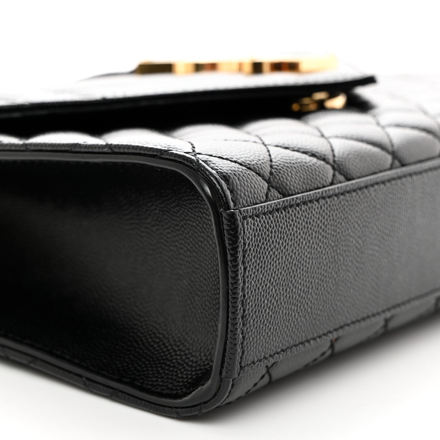 Saint Laurent Grain De Poudre Textured Mixed Matelasse Triquilt Medium Monogram Satchel Black 10 of 11