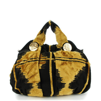Gucci Velvet Tapestry Medium Hysteria Bag Black Gold 1 of 7