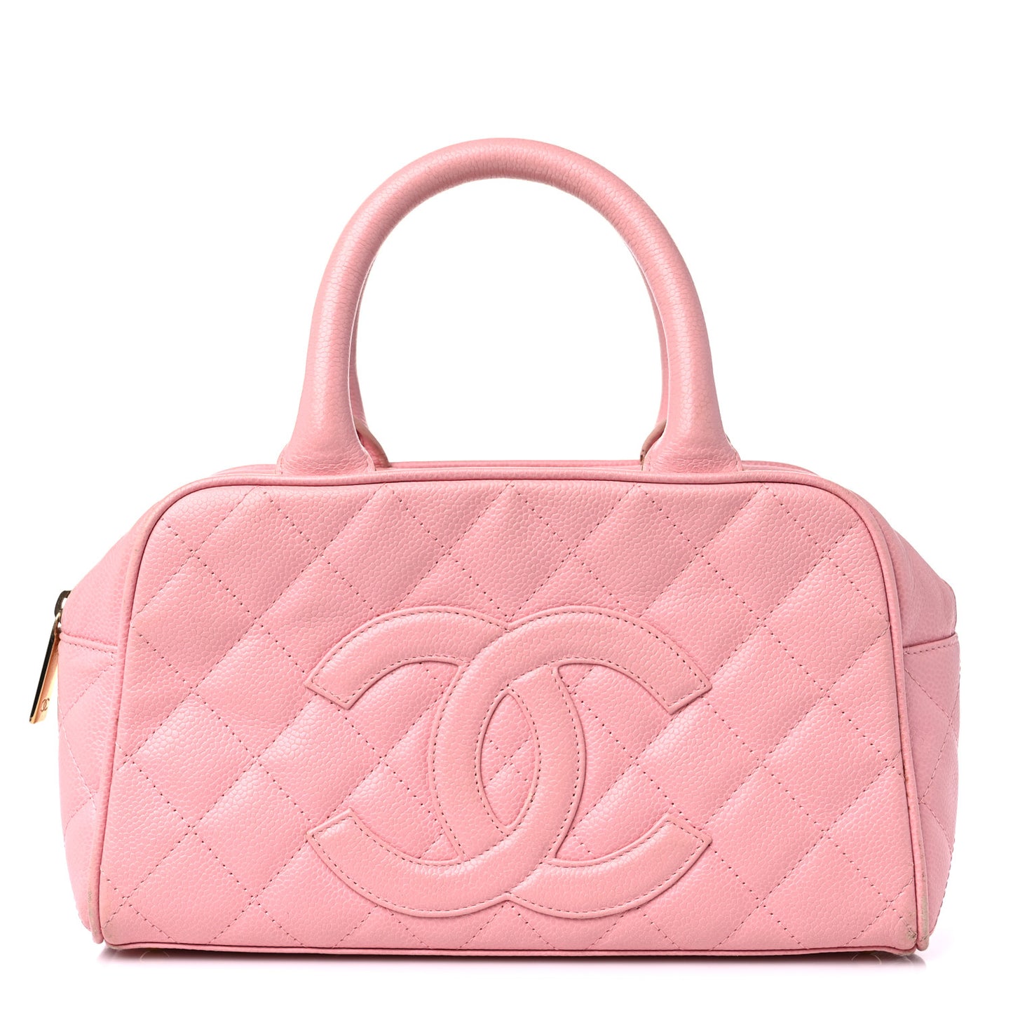 Caviar Quilted Small Bowler Pink