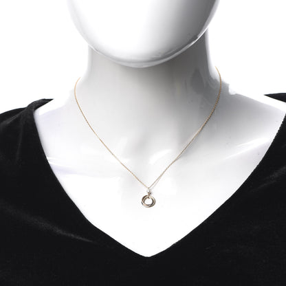 Cartier 18K Pink Yellow White Gold Diamond Trinity Pendant Necklace 2 of 7