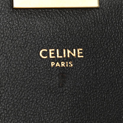 Celine Calfskin Quilted Medium C Bag Black White 6 of 10