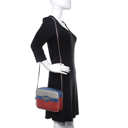 Gucci Laminated Nappa Trapuntata Small Zumi Shoulder Bag Rosso Marine Argento 2 of 9