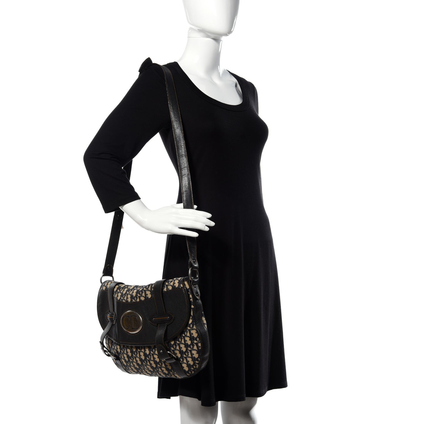 Monogram Shoulder Bag Navy Blue