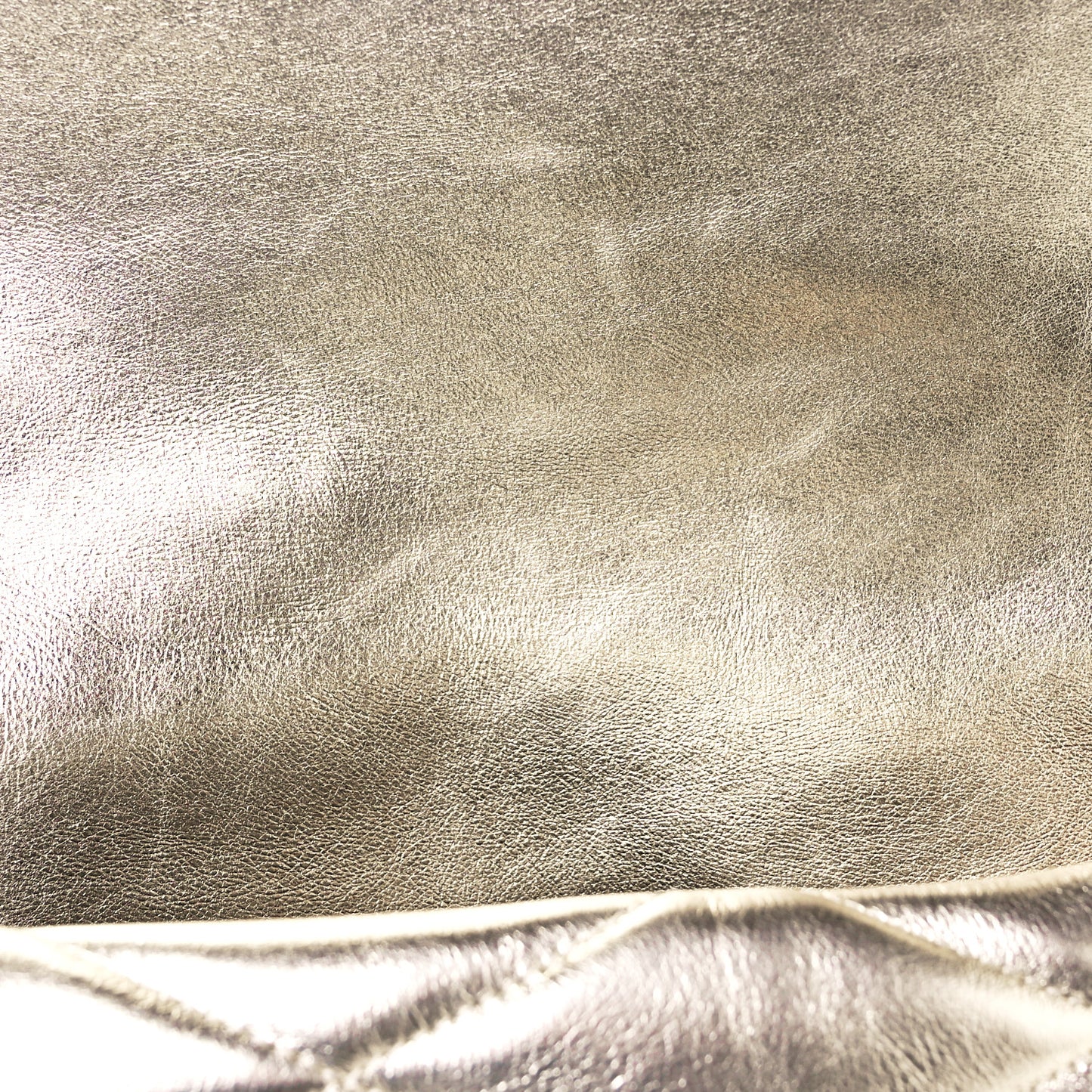 Metallic Lambskin Quilted Sade Puffer Envelope Clutch Platino