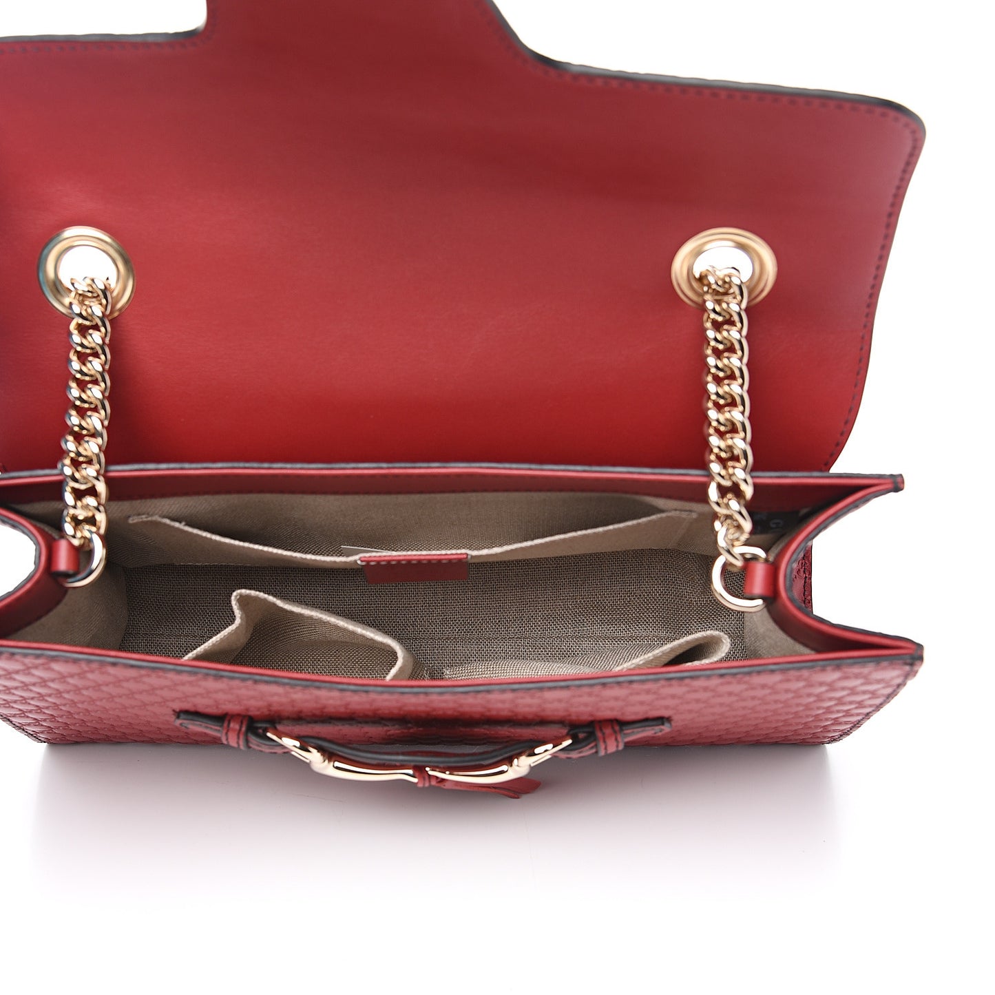 Microguccissima Medium Emily Chain Shoulder Bag Red