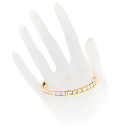 Hermes Printed Enamel Extra Narrow OP'H Bracelet 65 Jaune D'Or White 2 of 6