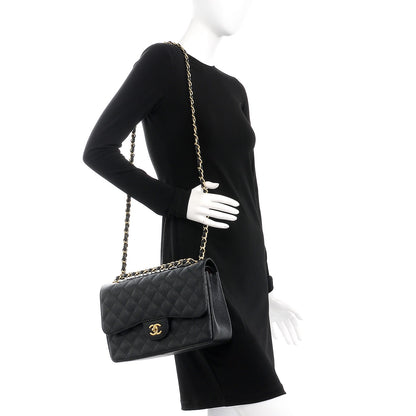 Chanel Caviar Quilted Jumbo Double Flap Black 3 of 10