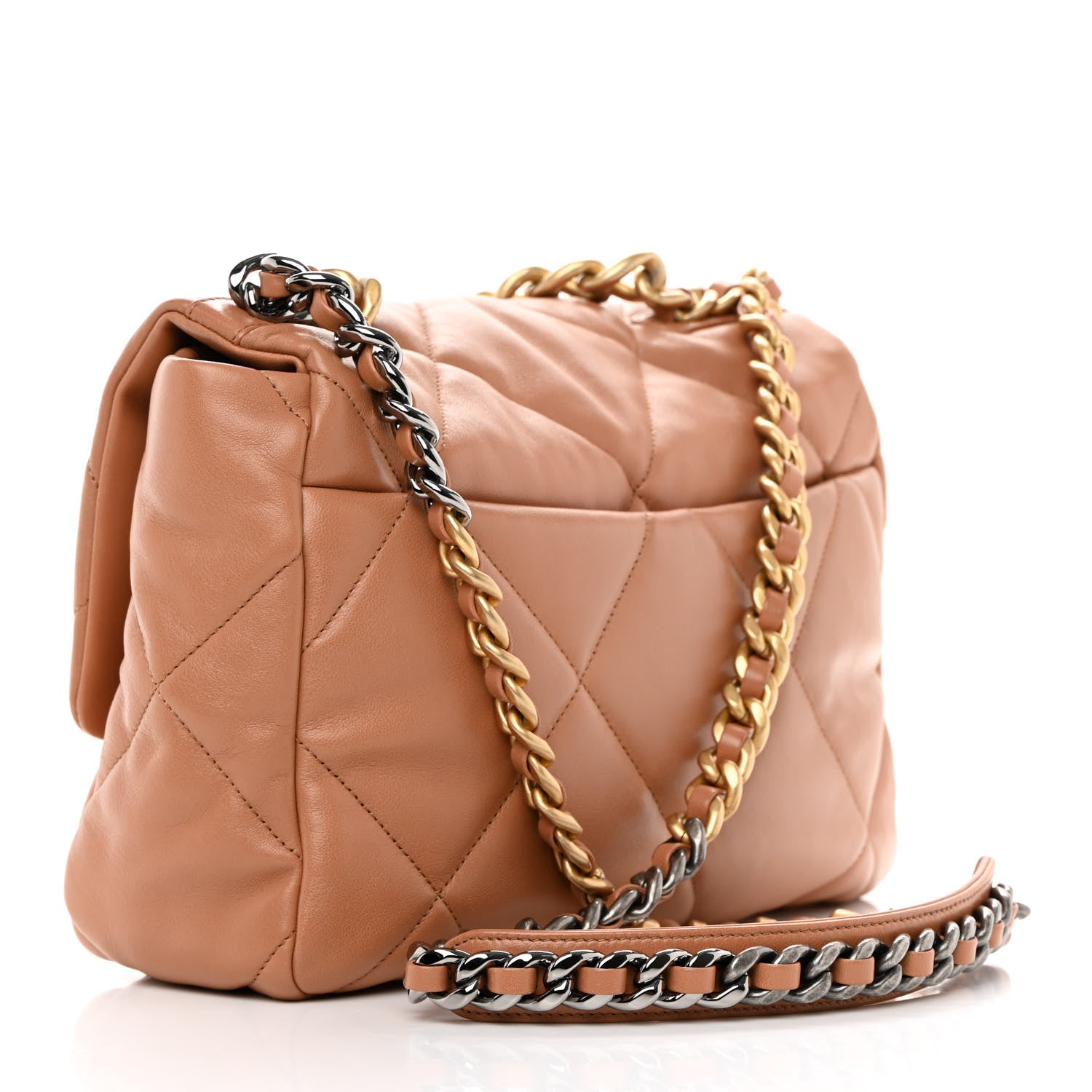 Chanel Lambskin Quilted Large Chanel 19 Flap Brown 3 of 12