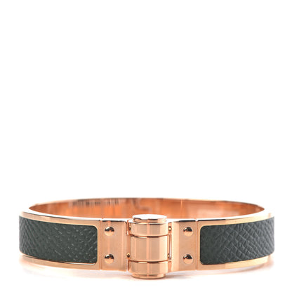 Hermes Epsom Charniere Narrow Hinged Bracelet S Vert Anglais 1 of 4