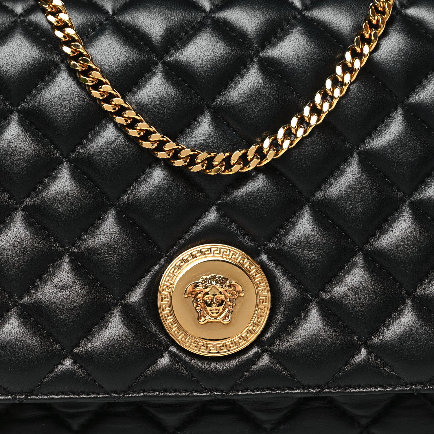 Versace Nappa Quilted La Medusa Chain Crossbody Black 7 of 9