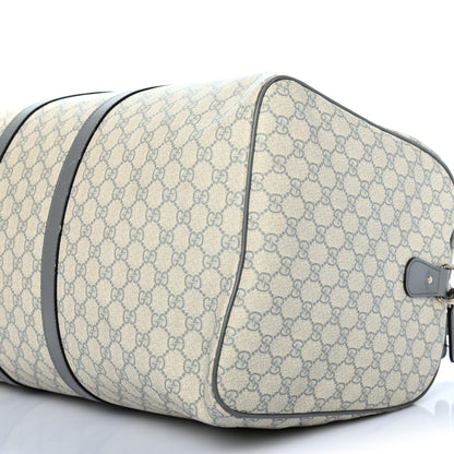 Gucci GG Plus Monogram Large Carry On Duffle Bag Ecru Grigio 9 of 14