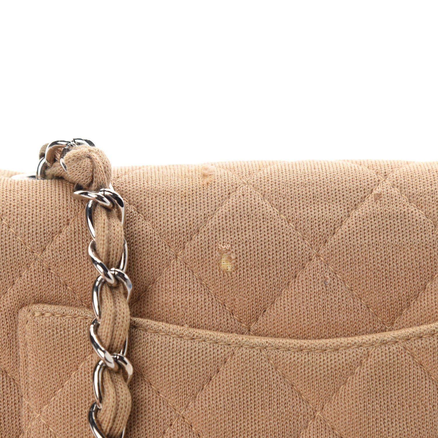 Chanel Jersey Quilted Mini Square Flap Beige 9 of 13