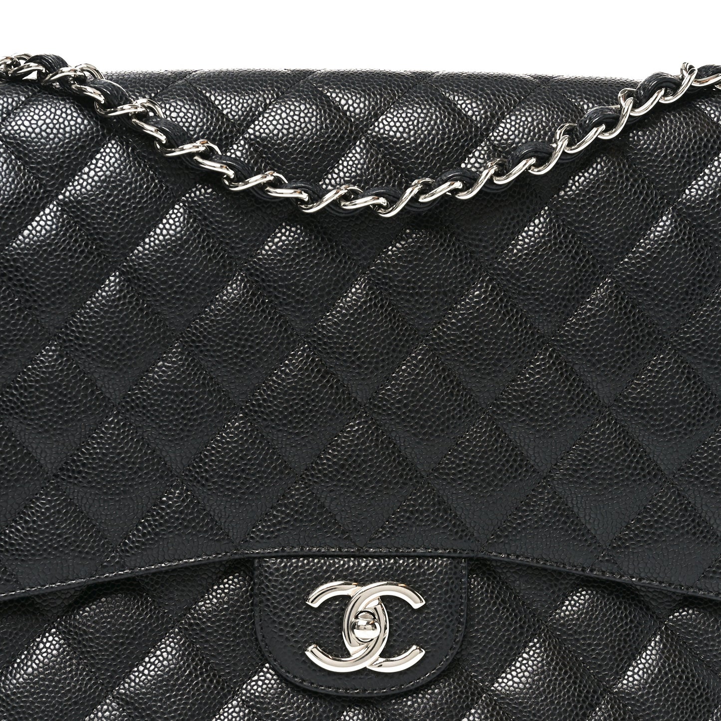 Caviar Quilted Maxi Double Flap Black