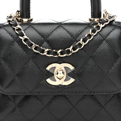 Chanel Caviar Quilted Coco Handle Clutch With Chain Black 8 of 11
