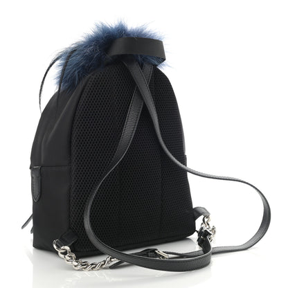 Fendi Nylon Vitello Fox Goat Fur Monster Eyes Mini Backpack Black Multicolor Sky 3 of 10