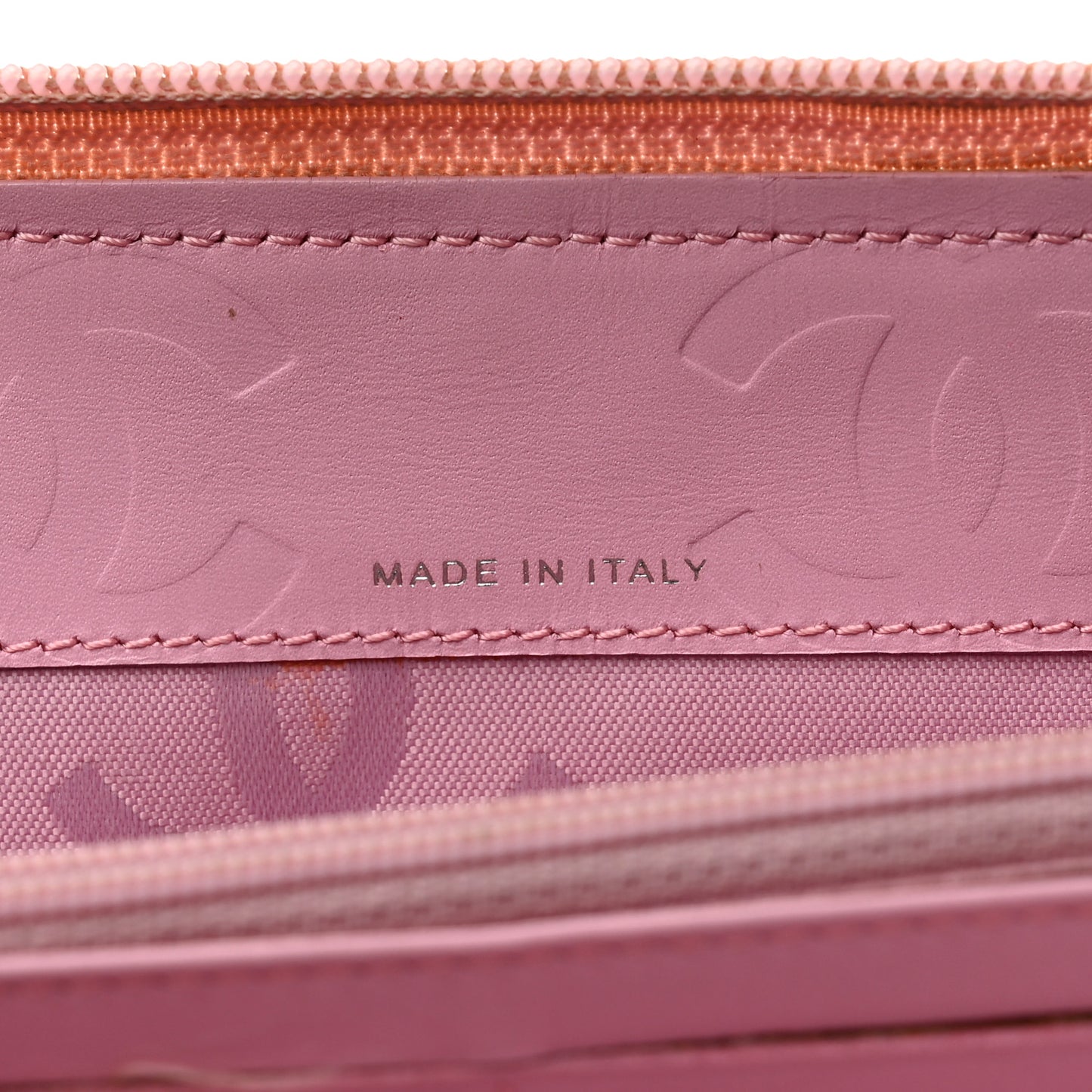 Calfskin Cambon Zip Around Organizer Wallet Pink
