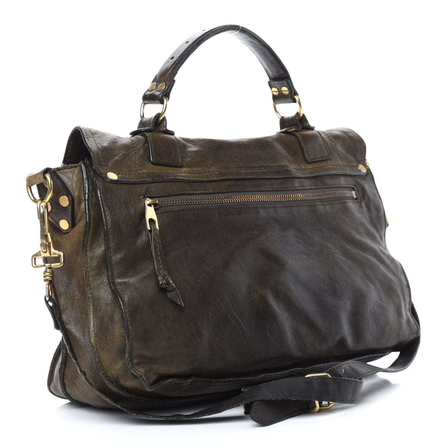 Lambskin Medium PS1 Satchel Dark Olive