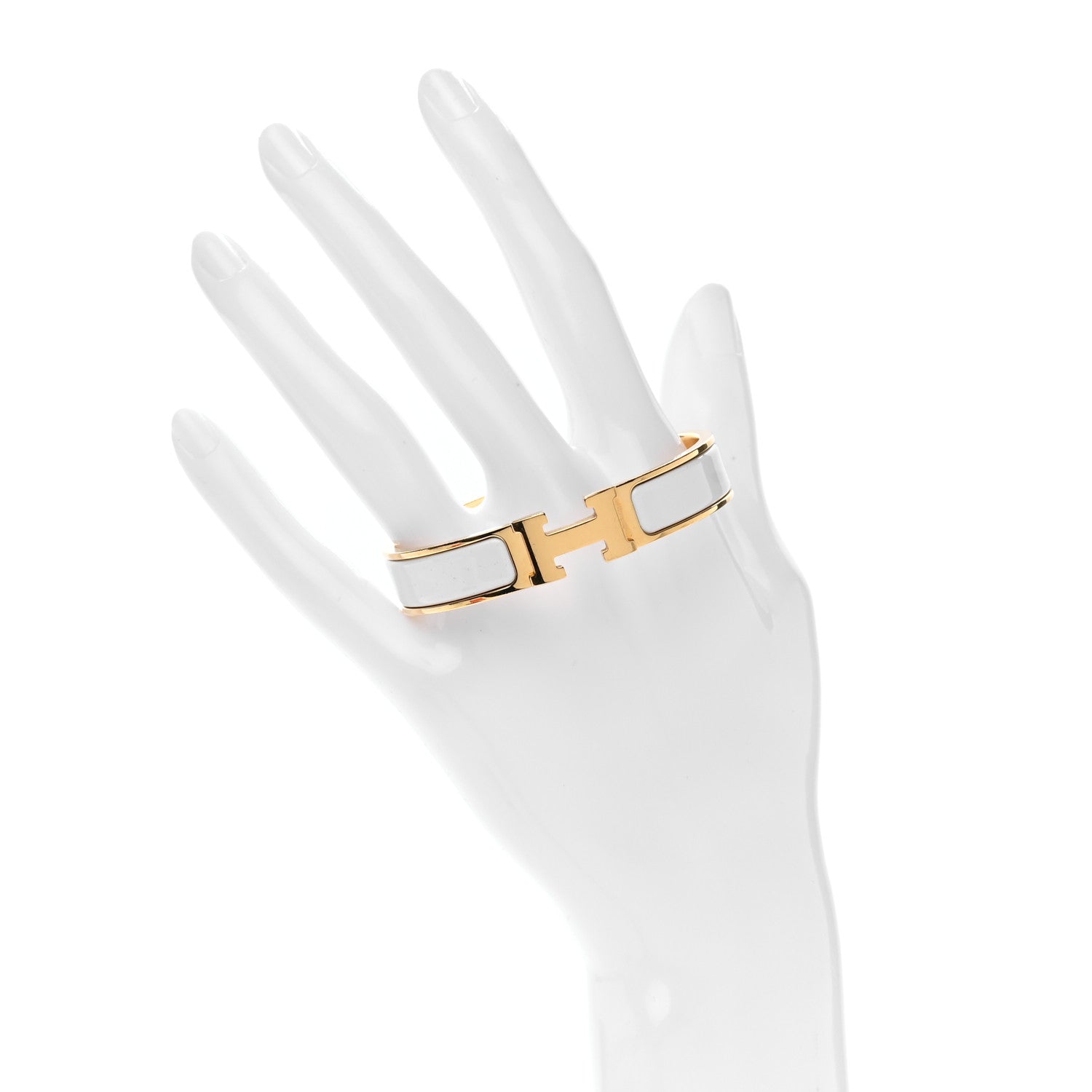 Hermes Enamel Narrow Clic Clac H Bracelet PM White 2 of 5