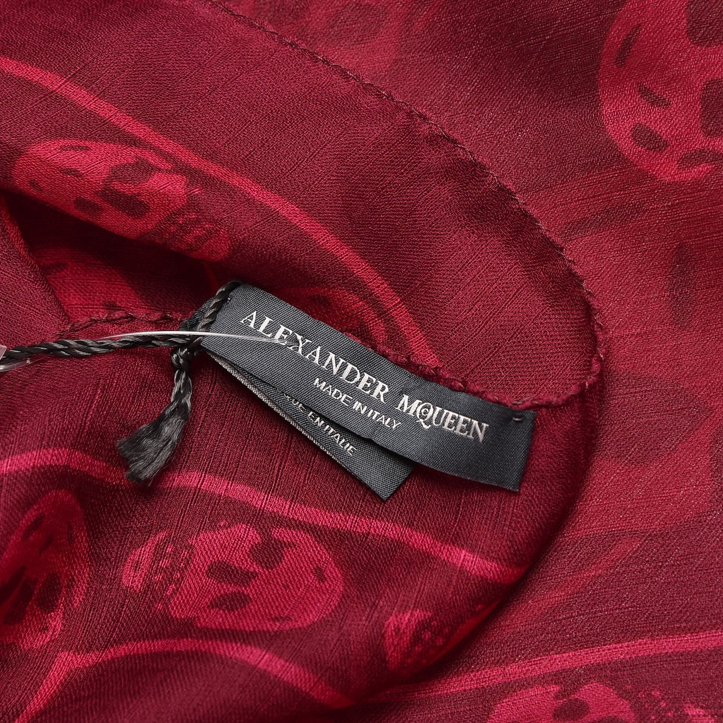 Silk Chiffon Skull Scarf Red Pink