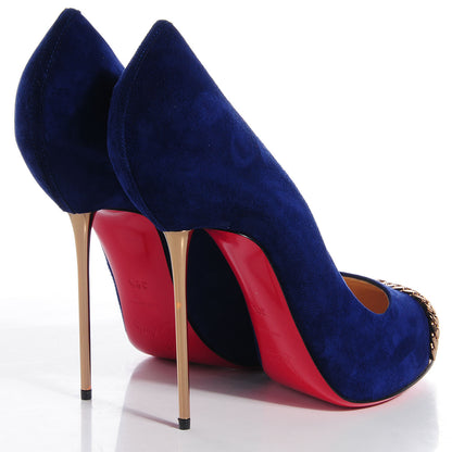 Christian Louboutin Suede Metalipp 120 Pumps Indigo Bronze 39.5 4 of 8