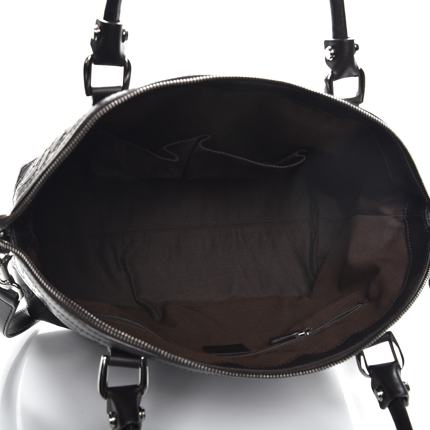 Gucci Guccissima Medium GG Charm Dome Satchel Dark Brown 6 of 12