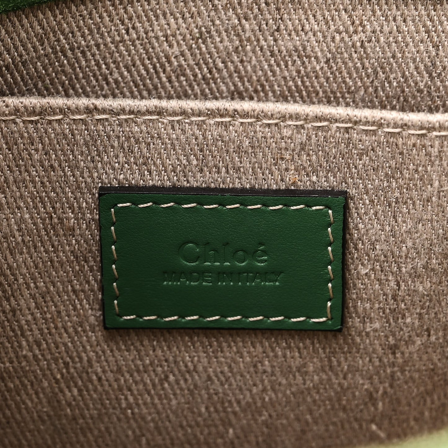 Suede Calfskin Small Woody Tote Bright Green