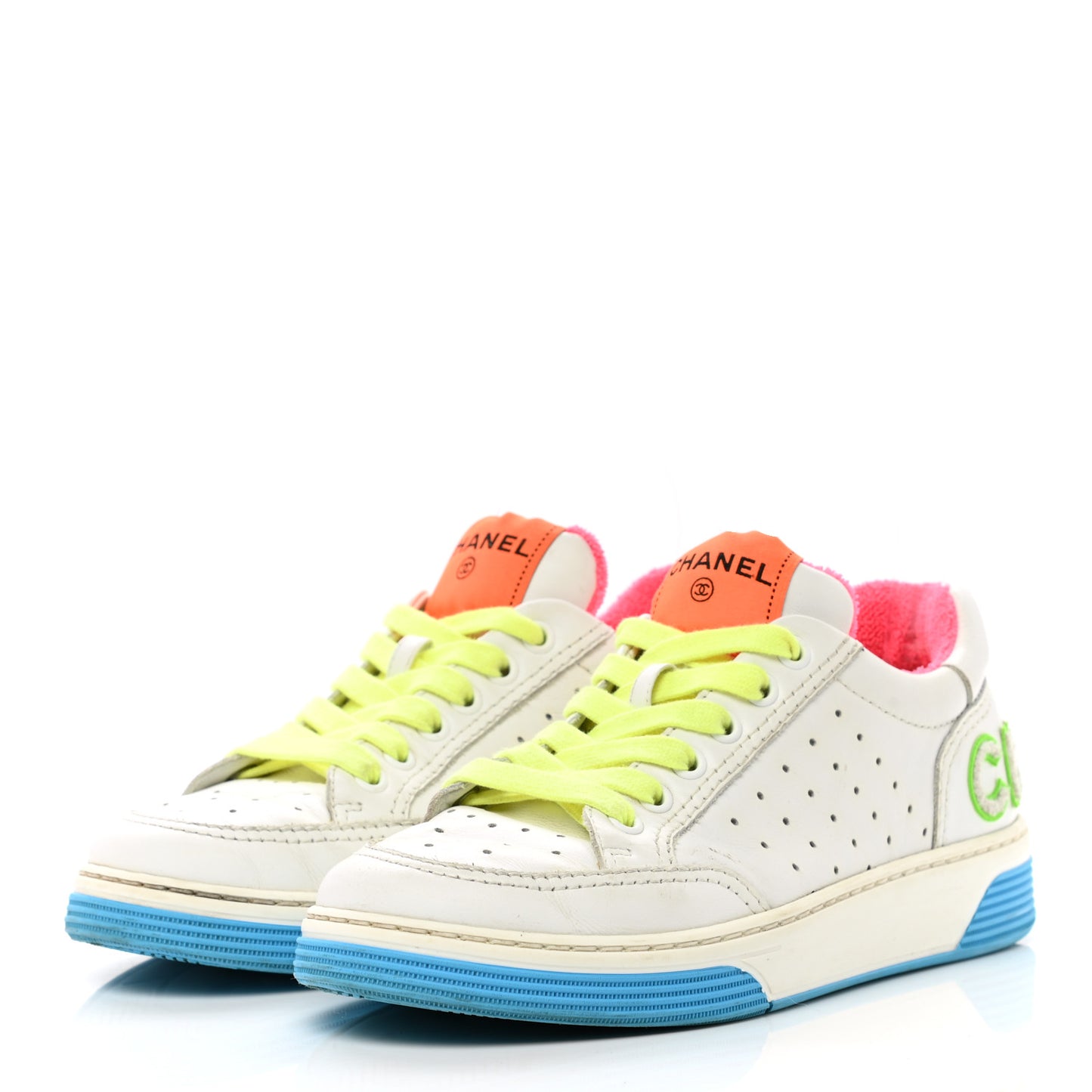 Calfskin Womens Logo Sneakers 35.5 Multicolor