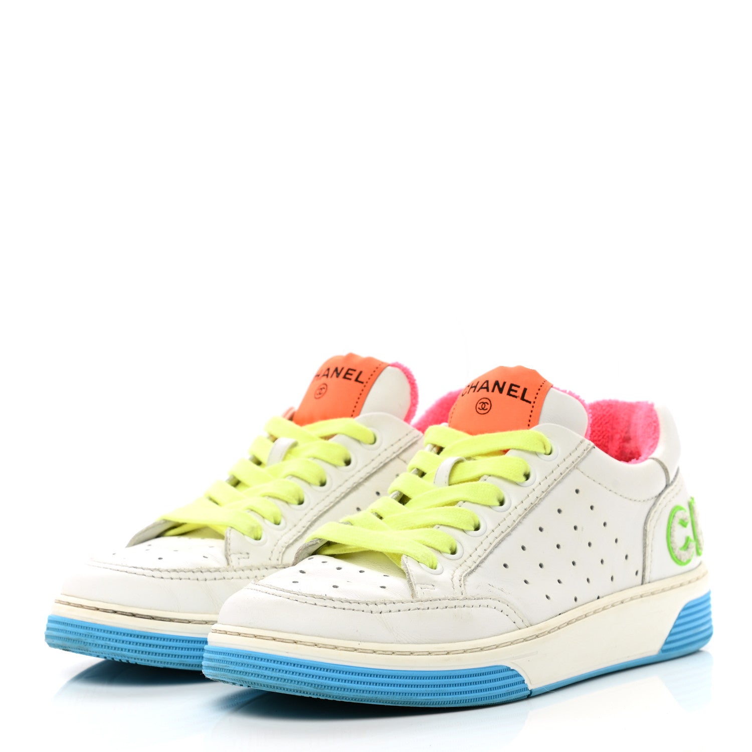 Chanel Calfskin Womens Logo Sneakers 35.5 Multicolor 3 of 11
